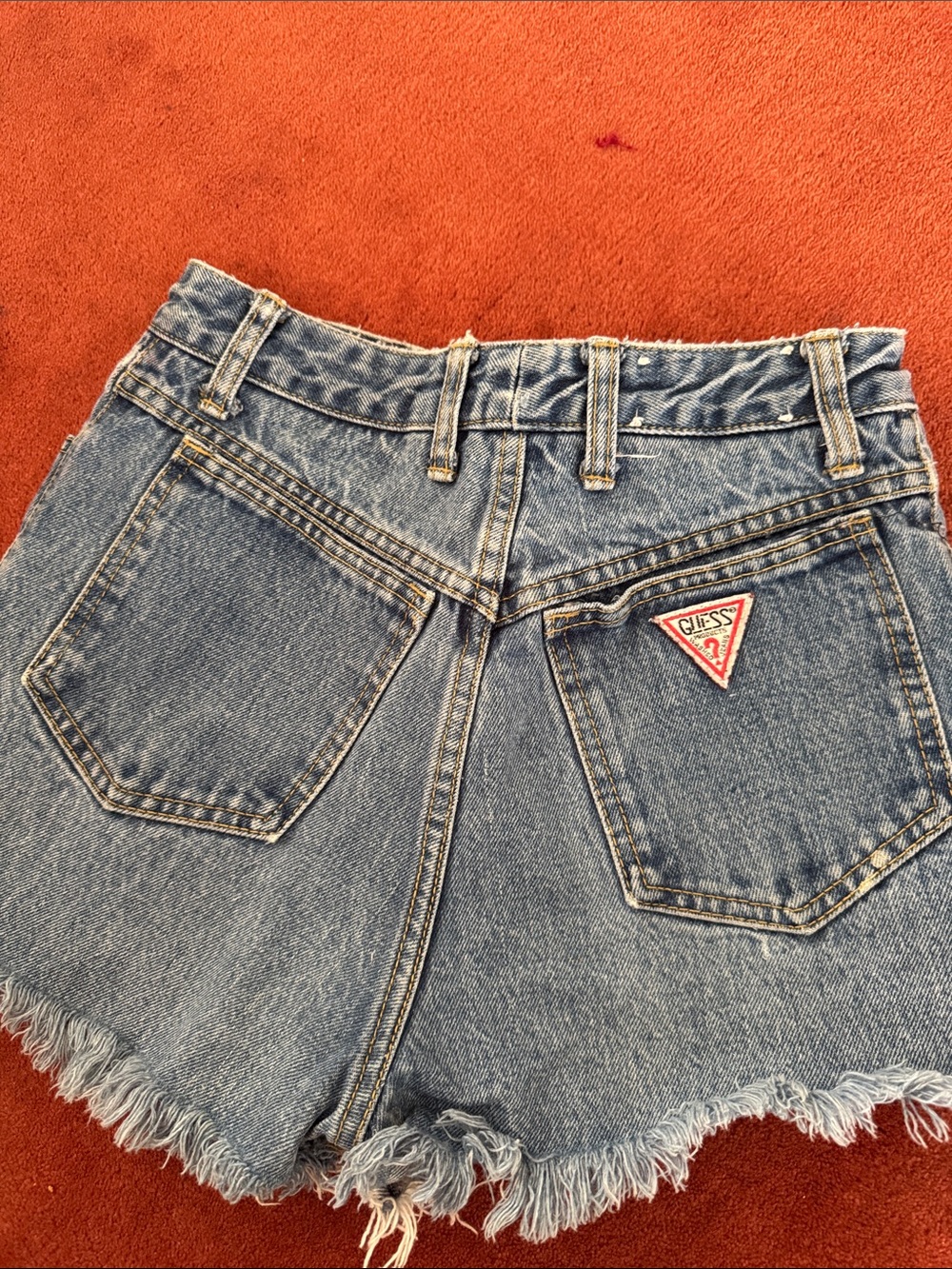 Vintage George Marciano for GUESS Light Blue Denim Frayed High-Rise Shorts